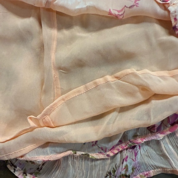 Free People Peach Floral Off-Shoulder Mini Dress- NWT ****4.99 SHIPPING**** - Picture 2 of 6